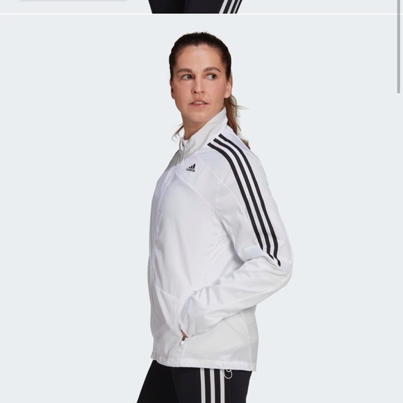 Brand New w tags! 🔥 ADIDAS MARATHON 3-STRIPES RUNNING JACKET - Picture 8 of 9